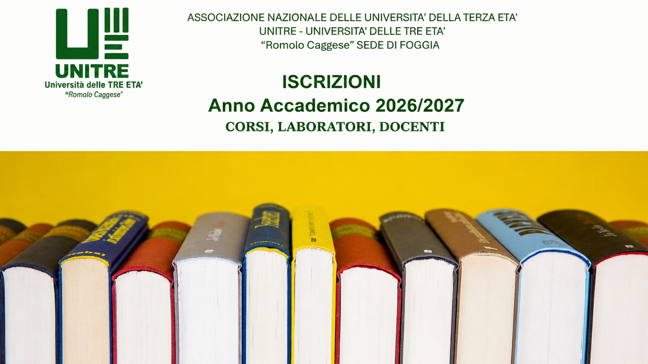 unitre foggia iscrizione anno 2026/2027